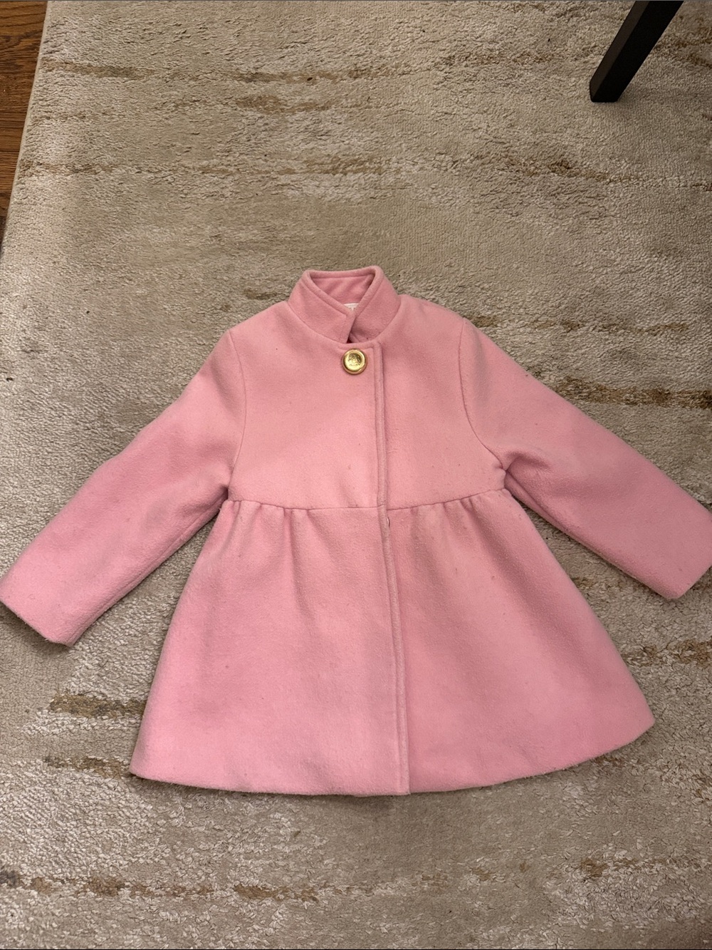The Beaufort Bonnet Company Girls' Pink Wool Blend A-Line Coat